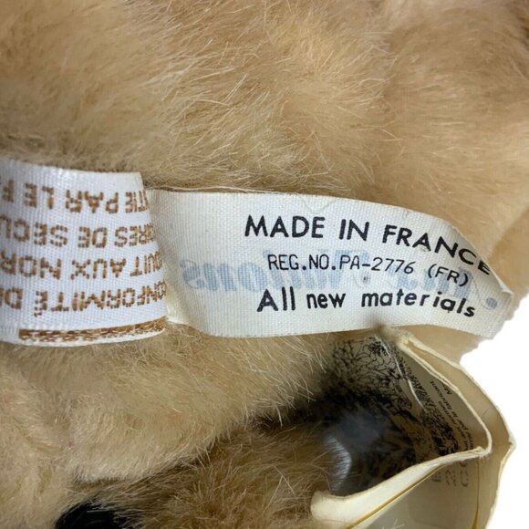 Aux Nations Plush German Shepherd Dog Stuffed Animal Seated Tan Black France - Picture 7 of 11